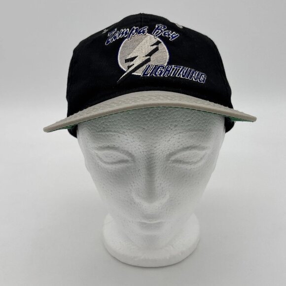 Vintage Tampa Bay Lightning Hat Cap Black/Gray Early 1990s NHL Hockey - Picture 3 of 10
